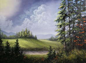 Sunlight Meadow Painting