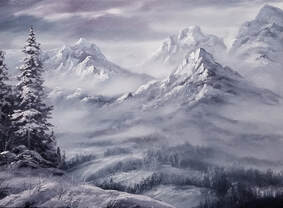 How to paint a snowy mountain
