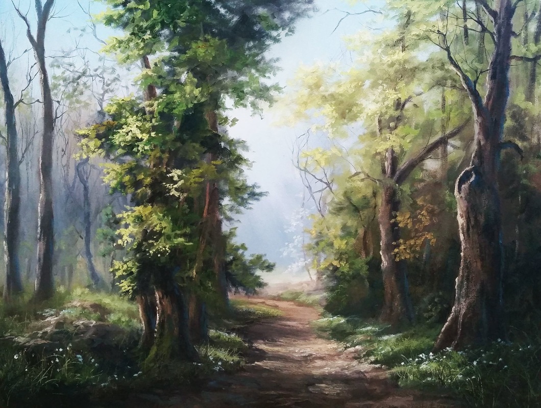 Walk In The Forest Original Oil Painting