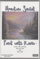 painting of a mountain landscape at sunset