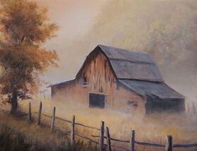 barn acrylic Painting