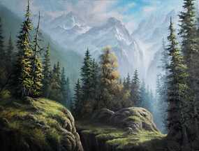 Mountain Cliff painting