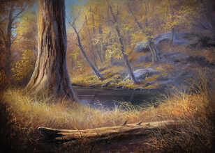 Peaceful Autumn Forest Painting