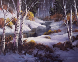 winter birch tree Landscape