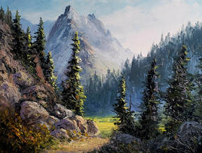 palette knife landscape oil Painting