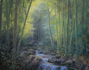 Bamboo landscape oil Painting