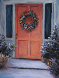 Christmas landscape oil Painting