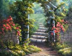 Garden Steps Painting