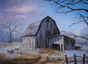Palette Knife Barn painting