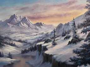 Snowy Winter Sunset