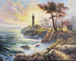 lighthouse painting