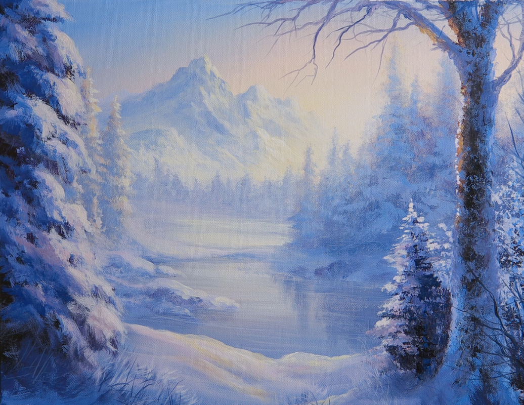 winter landscape acrylic painting